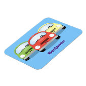 Cute kawaii cars cartoon illustration マグネット (左側)
