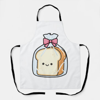 Cute Kawaii Cartoon Illustration of Sliced Bread  エプロン