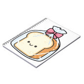 Cute Kawaii Cartoon Illustration of Sliced Bread  ノートブック (左側)