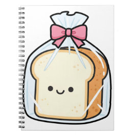 Cute Kawaii Cartoon Illustration of Sliced Bread  ノートブック