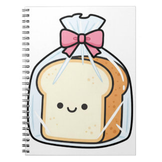 Cute Kawaii Cartoon Illustration of Sliced Bread  ノートブック