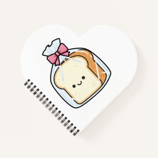 Cute Kawaii Cartoon Illustration of Sliced Bread  ノートブック