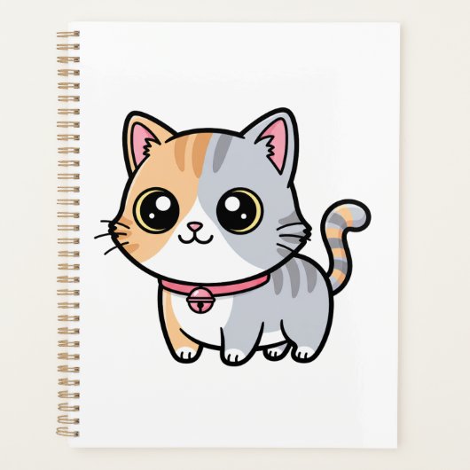 Cute Kawaii Cartoon Kitten Mascot プランナー手帳 (正面)
