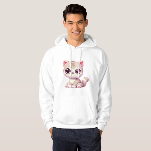 Cute Kawaii Cat Adorable Pastel Pink Kitty Design パーカ (正面フル)