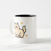Cute Kawaii Cat Birthday Mug for Kids | Fun Gift  ツートーンマグカップ (正面左)