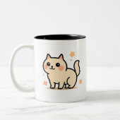Cute Kawaii Cat Birthday Mug for Kids | Fun Gift  ツートーンマグカップ (左)