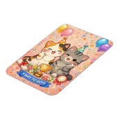 Cute Kawaii Cat Congratulations Card Party Kitten マグネット (左側)