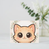 Cute Kawaii Cat Face Invitation 招待状 (スタンド正面)