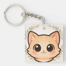 Cute Kawaii Cat Face Keychain キーホルダー