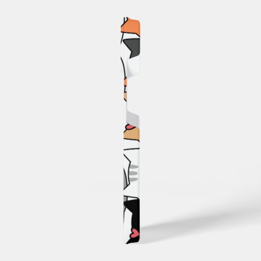 Cute Kawaii Cat Faces Pattern  iPhoneケース (左側面)