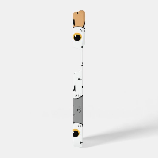 Cute Kawaii Cat Faces Pattern  iPhoneケース (右側面)