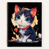 Cute Kawaii Cat for Cat Lovers Spiral Notebook ノートブック (正面)
