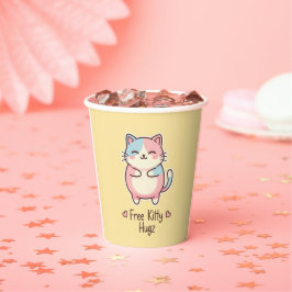 Cute Kawaii Cat Free Kitty Hugz Pastel Party Paper 紙コップ