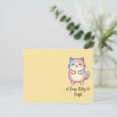 Cute Kawaii Cat Free Pup Hugz Pastel ポストカード (スタンド正面)