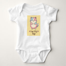 Cute Kawaii Cat "Free Pup Hugz" Pastel Baby Jers ベビーボディスーツ