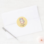 Cute Kawaii Cat Free Pup Hugz Pastel Die-Cut Stick ラウンドシール (封筒)