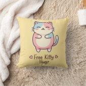 Cute Kawaii Cat Free Pup Hugz Pastel Nursery Thr クッション (ブランケット)