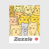 Cute Kawaii Cat Illustration Stickers シール (シート)