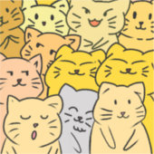Cute Kawaii Cat Illustration Stickers シール (正面)