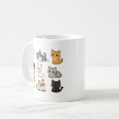 Cute Kawaii Cat Kittens White Coffee Mug コーヒーマグカップ (正面左)