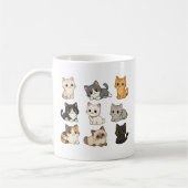 Cute Kawaii Cat Kittens White Coffee Mug コーヒーマグカップ (左)