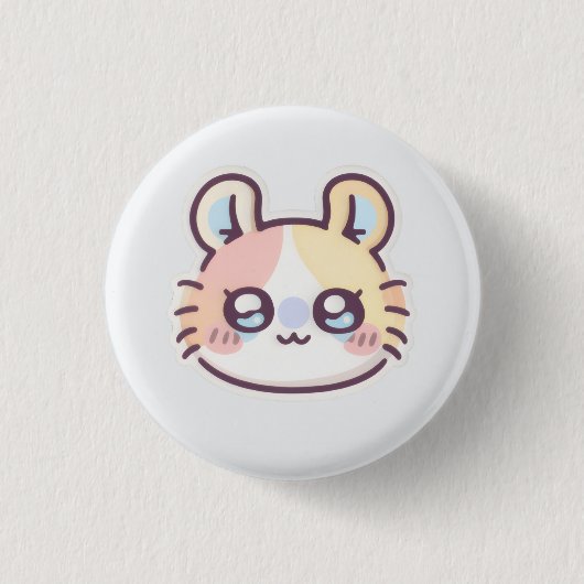 Cute Kawaii Cat Pin – Adorable Kitty Button Badge 缶バッジ (正面)