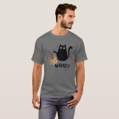 Cute Kawaii Cat "What?" Ramen Japanese Food Men, W Tシャツ (正面フル)
