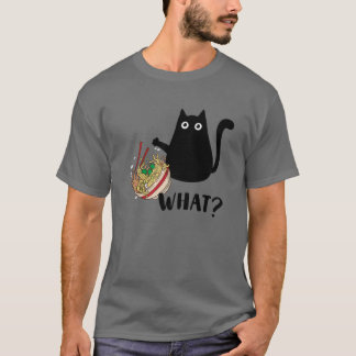 Cute Kawaii Cat "What?" Ramen Japanese Food Men, W Tシャツ