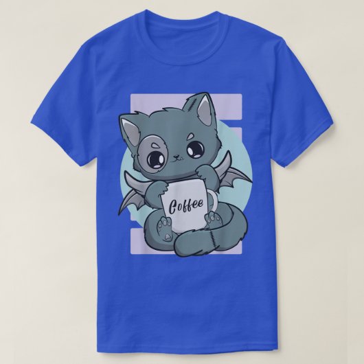 Cute Kawaii Cat With Coffee Mug Moka Barista Neko  Tシャツ (デザイン正面)