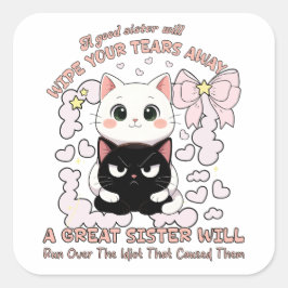 Cute Kawaii cats スクエアシール