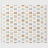 Cute Kawaii Cats Hand-Drawn Illustrations Pastel  ラッピングペーパー (フラット)