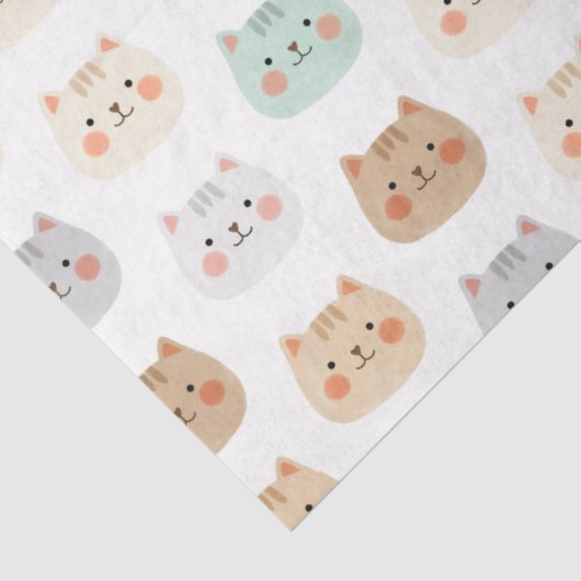 Cute Kawaii Cats Hand-Drawn Illustrations Pastel  薄葉紙 (詳細)