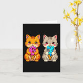 Cute Kawaii Cats Neko 67 Drip Meme Funny Six Seven カード (黄色い花)