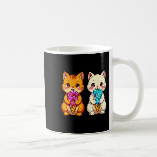 Cute Kawaii Cats Neko 67 Drip Meme Funny Six Seven コーヒーマグカップ (右)