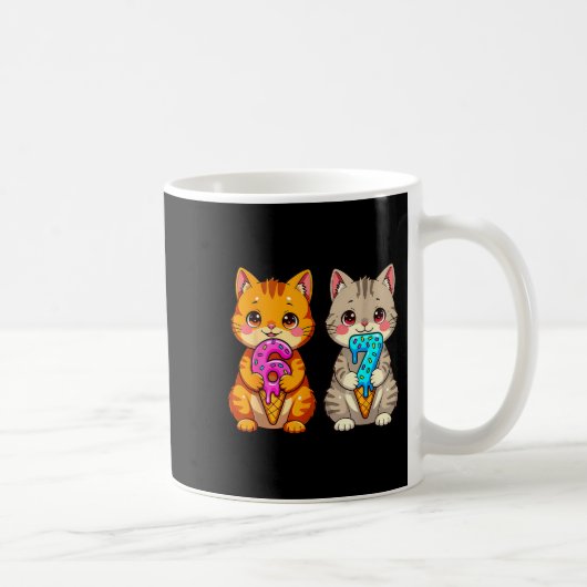 Cute Kawaii Cats Neko 67 Drip Meme Funny Six Seven コーヒーマグカップ (右)
