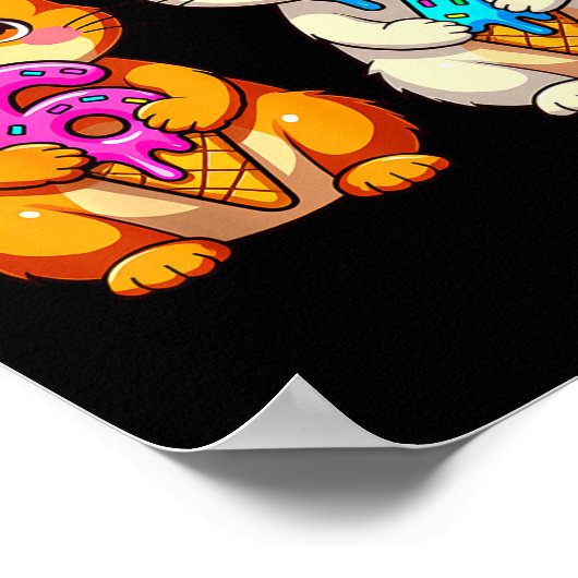 Cute Kawaii Cats Neko 67 Drip Meme Funny Six Seven ポスター (角)