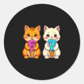 Cute Kawaii Cats Neko 67 Drip Meme Funny Six Seven ラウンドシール (正面)