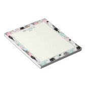 Cute Kawaii Cats Pattern Personalize Name ノートパッド (アングル)