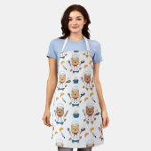 Cute Kawaii Chef Cat Apron – Funny Cooking Cat  エプロン (着用した状態)