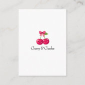 Cute Kawaii Cherry Couple Pink & Red Wedding  エンクロージャーカード (裏面)