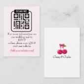 Cute Kawaii Cherry Couple Pink & Red Wedding  エンクロージャーカード (正面/裏面)