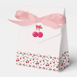 Cute Kawaii Cherry Couple Pink & Red Wedding フェイバーボックス
