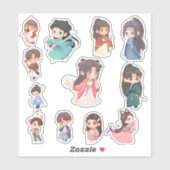 Cute Kawaii Chibi Character Stickers シール (シート)