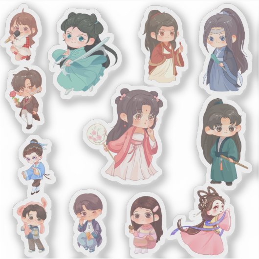 Cute Kawaii Chibi Character Stickers シール (正面)