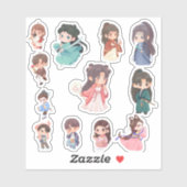 Cute Kawaii Chibi Character Stickers シール (シート)