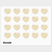 Cute Kawaii Chick Picnic Pattern | Pastel Spring  ハートシール (シート)