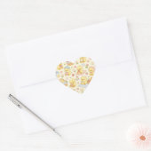 Cute Kawaii Chick Picnic Pattern | Pastel Spring  ハートシール (封筒)