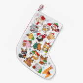 Cute Kawaii Christmas Animal Pattern Stocking スモールクリスマスストッキング (正面 (吊り時))