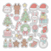 Cute Kawaii Christmas Collection: Pastel Animals シール (正面)