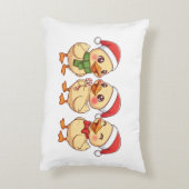 Cute Kawaii Christmas Ducks | Festive Holiday  アクセントクッション (裏面(縦))